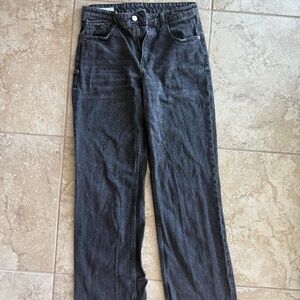 Zara Black Wide Leg Jeans, Size 6, 34" Inseam